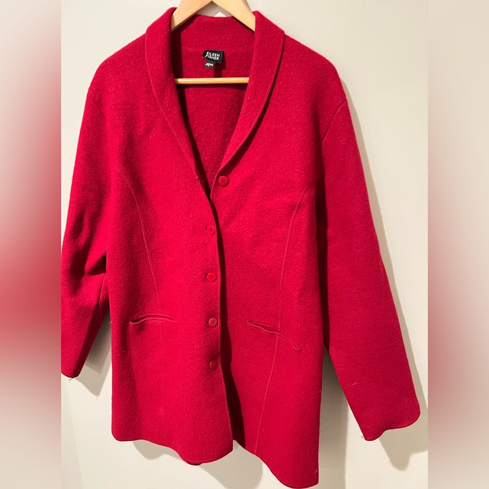 Eileen Fisher 100% Wool Coat - Picture 2 of 5